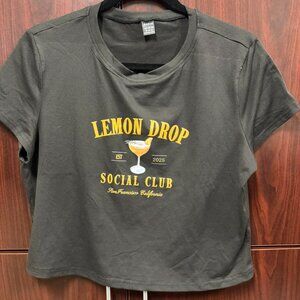 SHEIN "Lemon Drop" Martini Crop Top - Women's Large